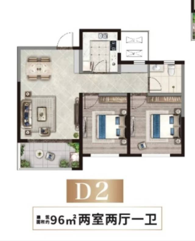 毛坯2室1廳1衛(wèi)97m271萬(wàn)元